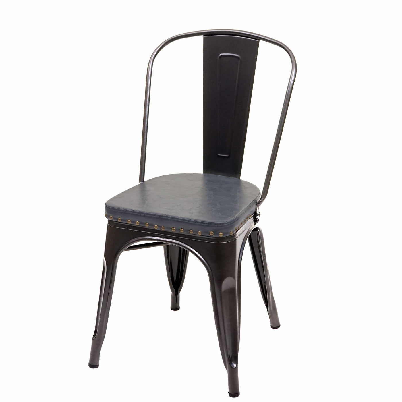 Cosmo Casa - Set van 2 Eetkamerstoelen - Chesterfield - Kunstleer - Zwartgrijs