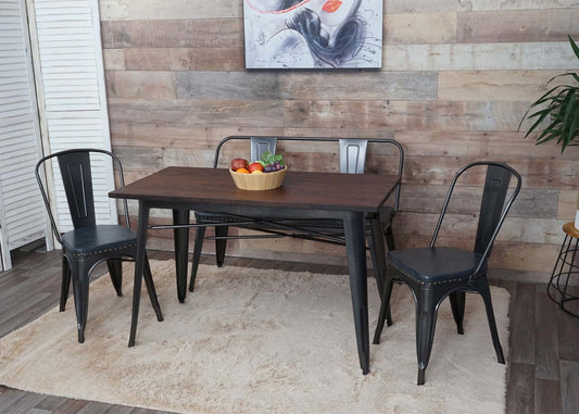 Cosmo Casa - Set van 2 Eetkamerstoelen - Chesterfield - Kunstleer - Zwartgrijs