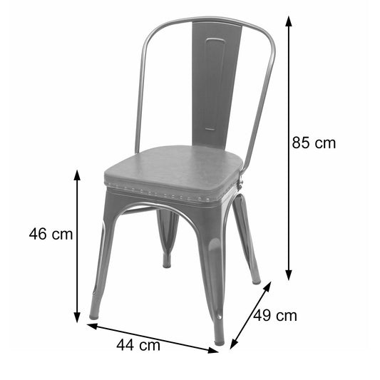 Cosmo Casa - Set van 4 Eetkamerstoelen - Chesterfield - Kunstleer - Zwartbruin