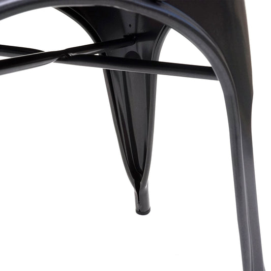 Cosmo Casa - Set van 4 Eetkamerstoelen - Chesterfield - Kunstleer - Zwartgrijs