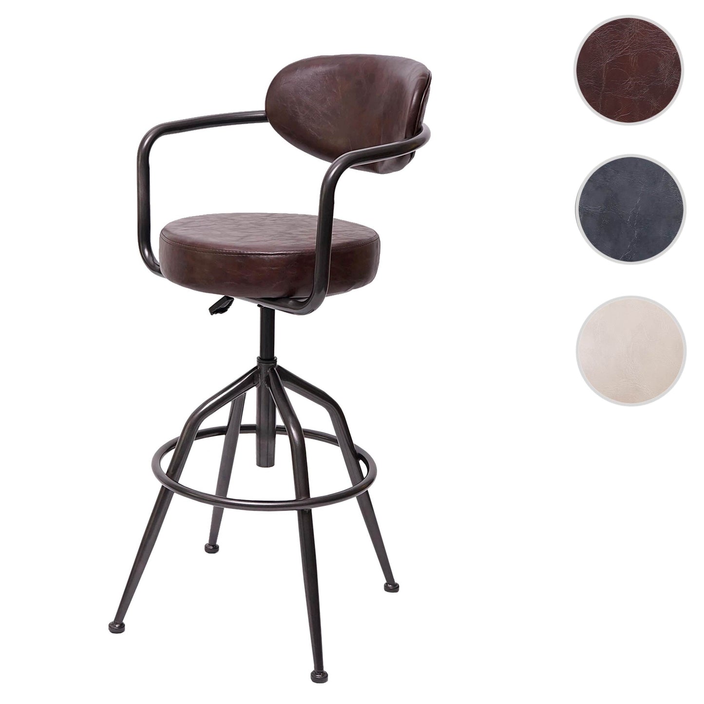 Cosmo Casa - Barkruk - Verstelbaar - Suèdelook - Vintage bruin