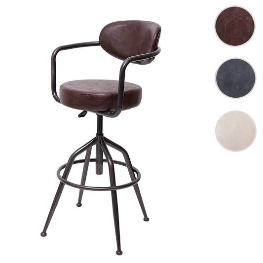 Cosmo Casa - Barkruk - Verstelbaar - Suèdelook - Vintage bruin