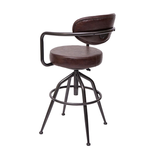 Cosmo Casa - Barkruk - Verstelbaar - Suèdelook - Vintage bruin