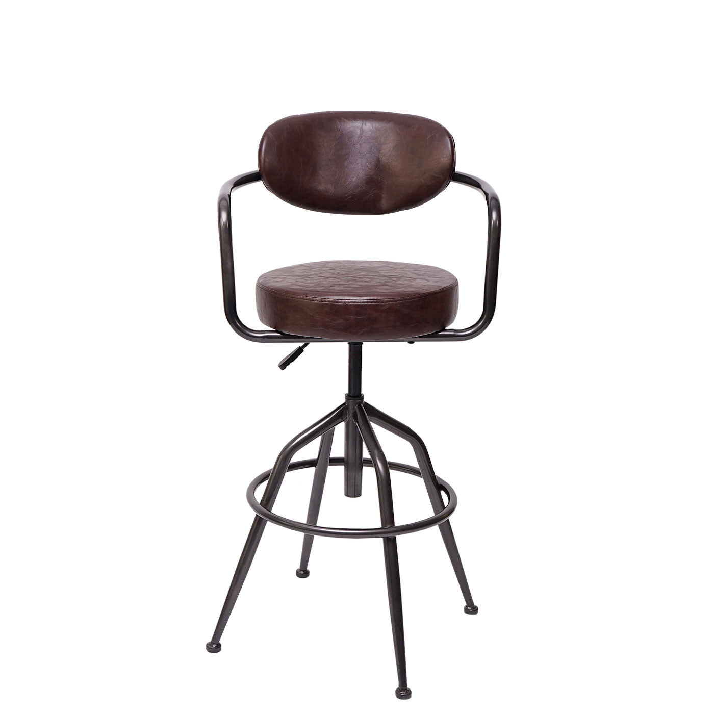 Cosmo Casa - Barkruk - Verstelbaar - Suèdelook - Vintage bruin