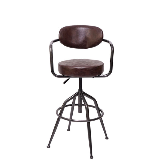 Cosmo Casa - Barkruk - Verstelbaar - Suèdelook - Vintage bruin