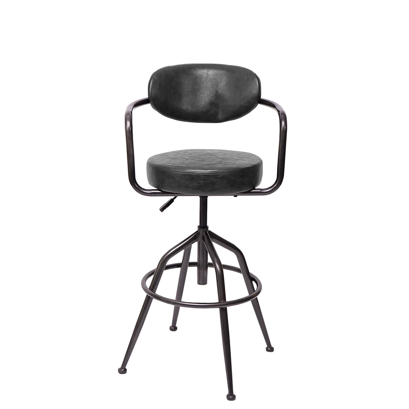 Cosmo Casa - Barkruk - Verstelbaar - Suèdelook - Vintage grijs