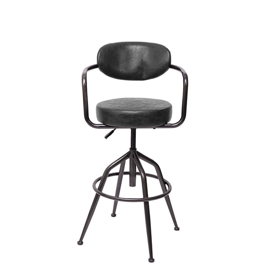 Cosmo Casa - Barkruk - Verstelbaar - Suèdelook - Vintage grijs