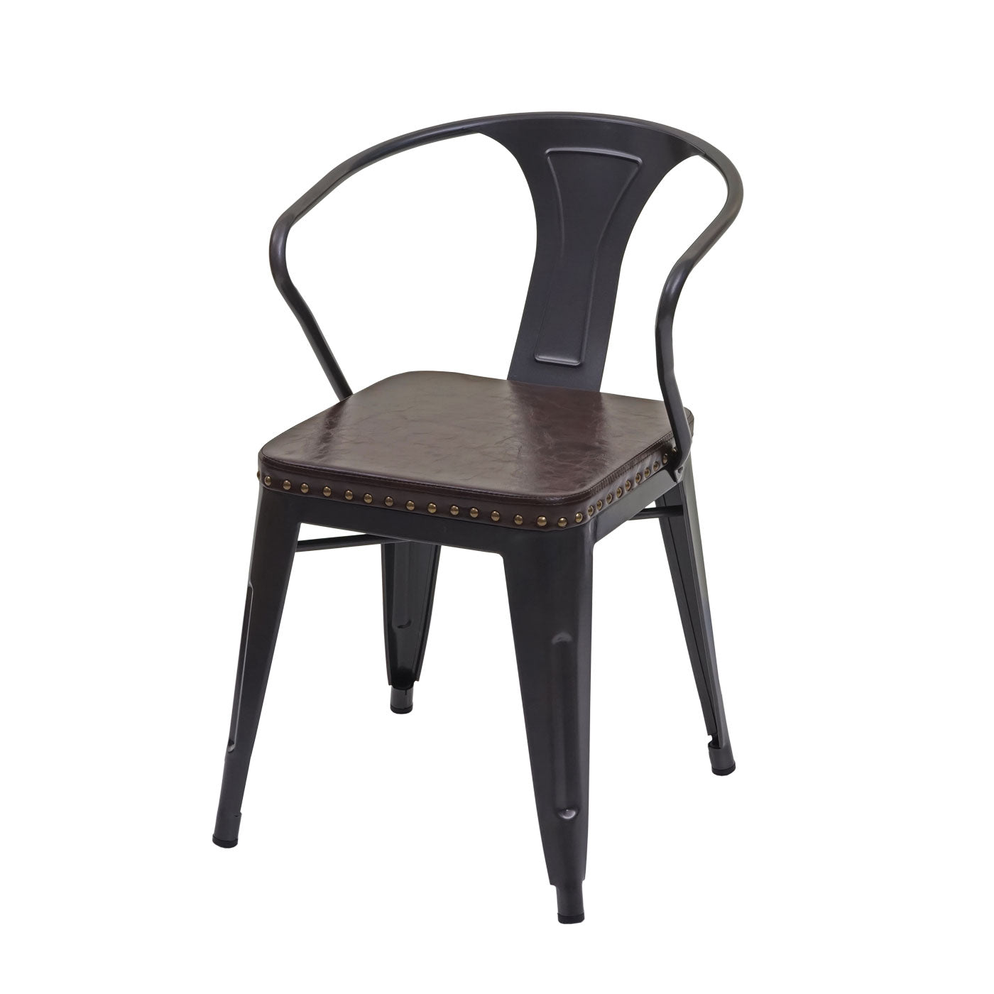 Cosmo Casa - Set van 4 Eetkamerstoelen - Chesterfield - Kunstleer - Zwartbruin