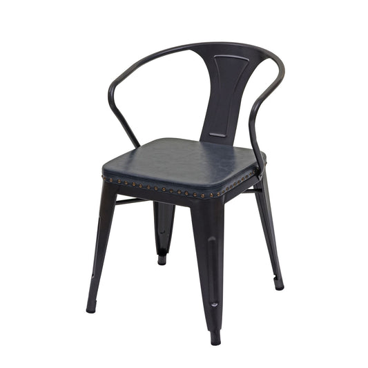 Cosmo Casa - Set van 2 Eetkamerstoelen - Chesterfield - Kunstleer - Zwartgrijs