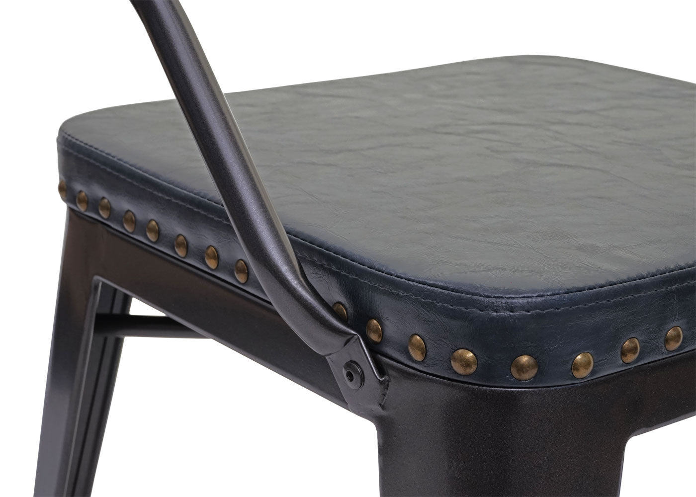 Cosmo Casa - Set van 2 Eetkamerstoelen - Chesterfield - Kunstleer - Zwartgrijs