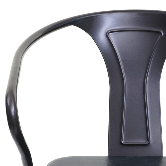 Cosmo Casa - Set van 2 Eetkamerstoelen - Chesterfield - Kunstleer - Zwartgrijs