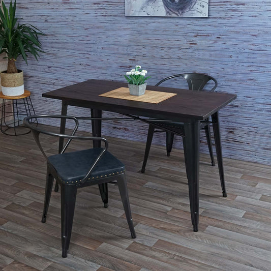 Cosmo Casa - Set van 2 Eetkamerstoelen - Chesterfield - Kunstleer - Zwartgrijs