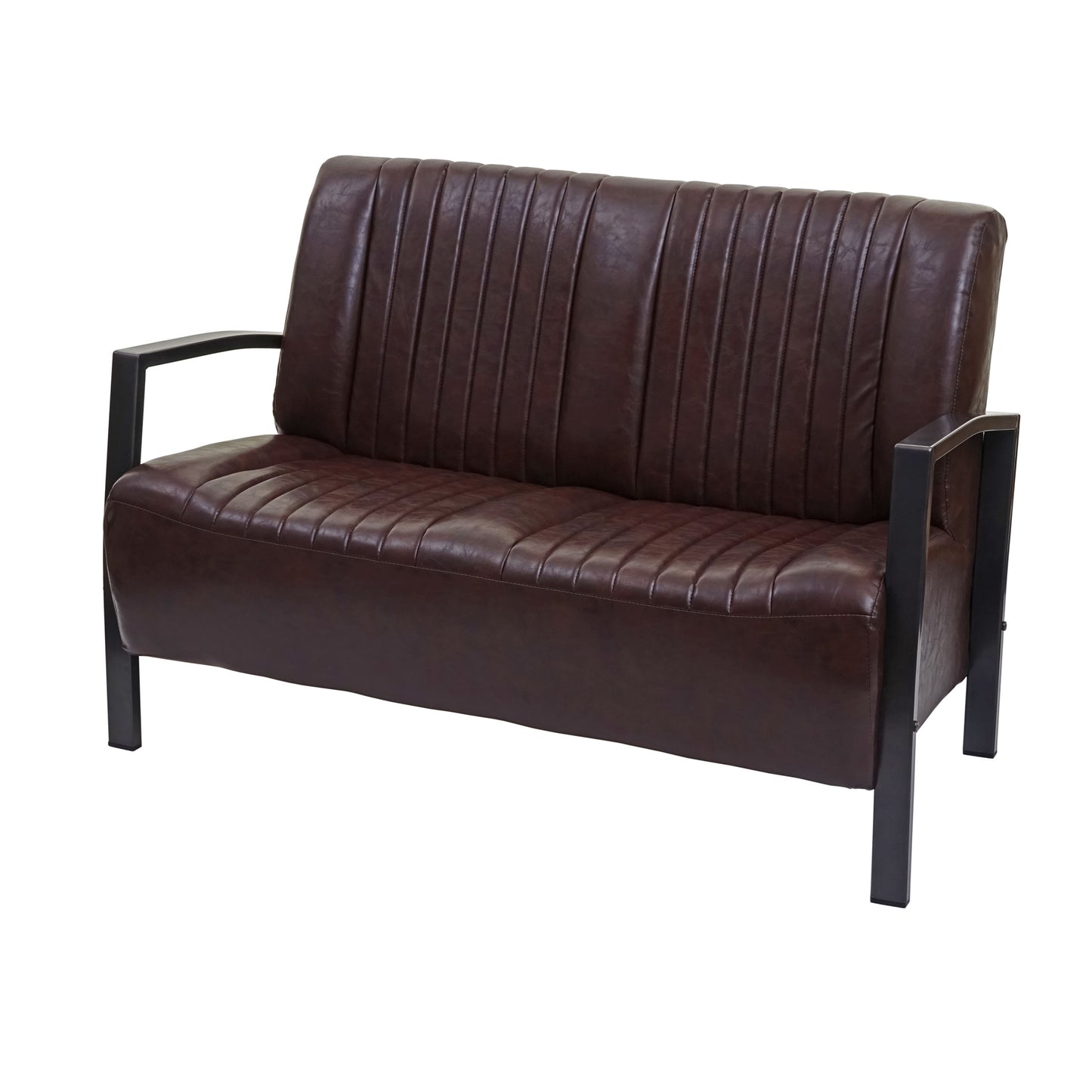 Cosmo Casa - 2-zitsbank - Industrieel - Kunstleer - Vintage bruin