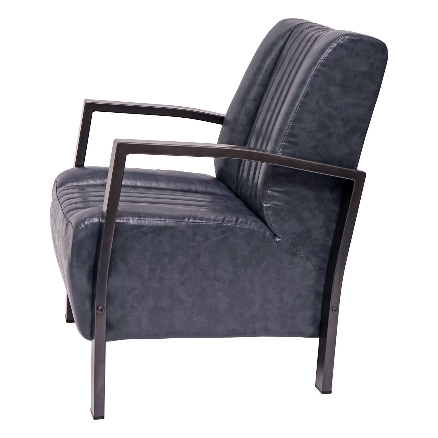 Cosmo Casa - Fauteuil - Gestoffeerd - Metaal - Vintage grijs