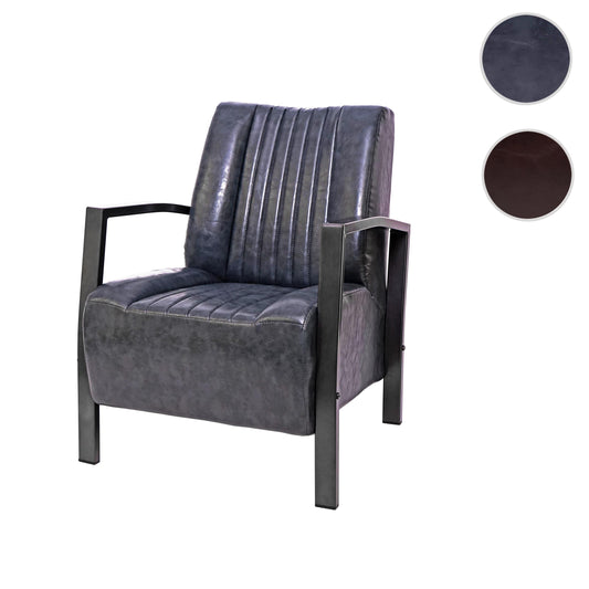 Cosmo Casa - Fauteuil - Gestoffeerd - Metaal - Vintage grijs