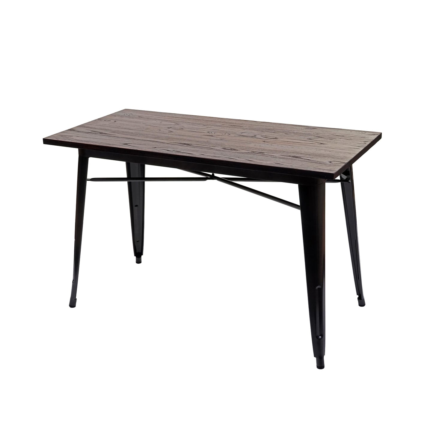 Cosmo Casa - Eettafel - Bistro - Metaal & Iepenhout - Zwartbruin - 120×60 cm