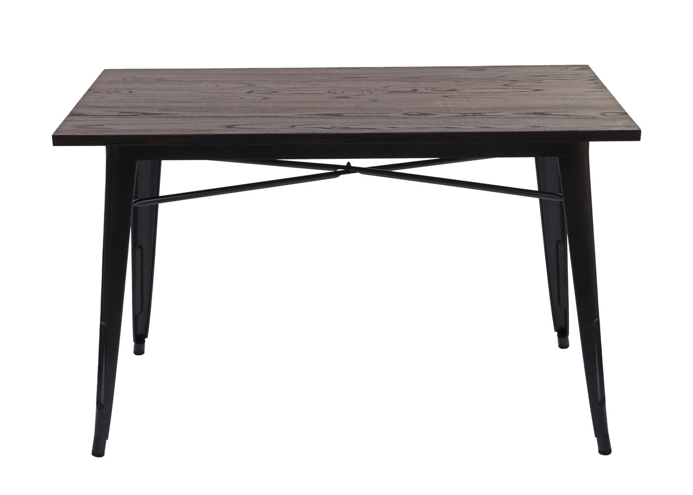 Cosmo Casa - Eettafel - Bistro - Metaal & Iepenhout - Zwartbruin - 120×60 cm