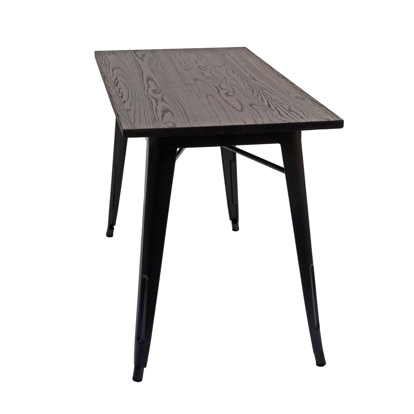 Cosmo Casa - Eettafel - Bistro - Metaal & Iepenhout - Zwartbruin - 120×60 cm