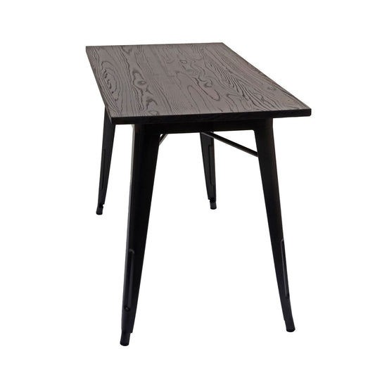 Cosmo Casa - Eettafel - Bistro - Metaal & Iepenhout - Zwartbruin - 120×60 cm