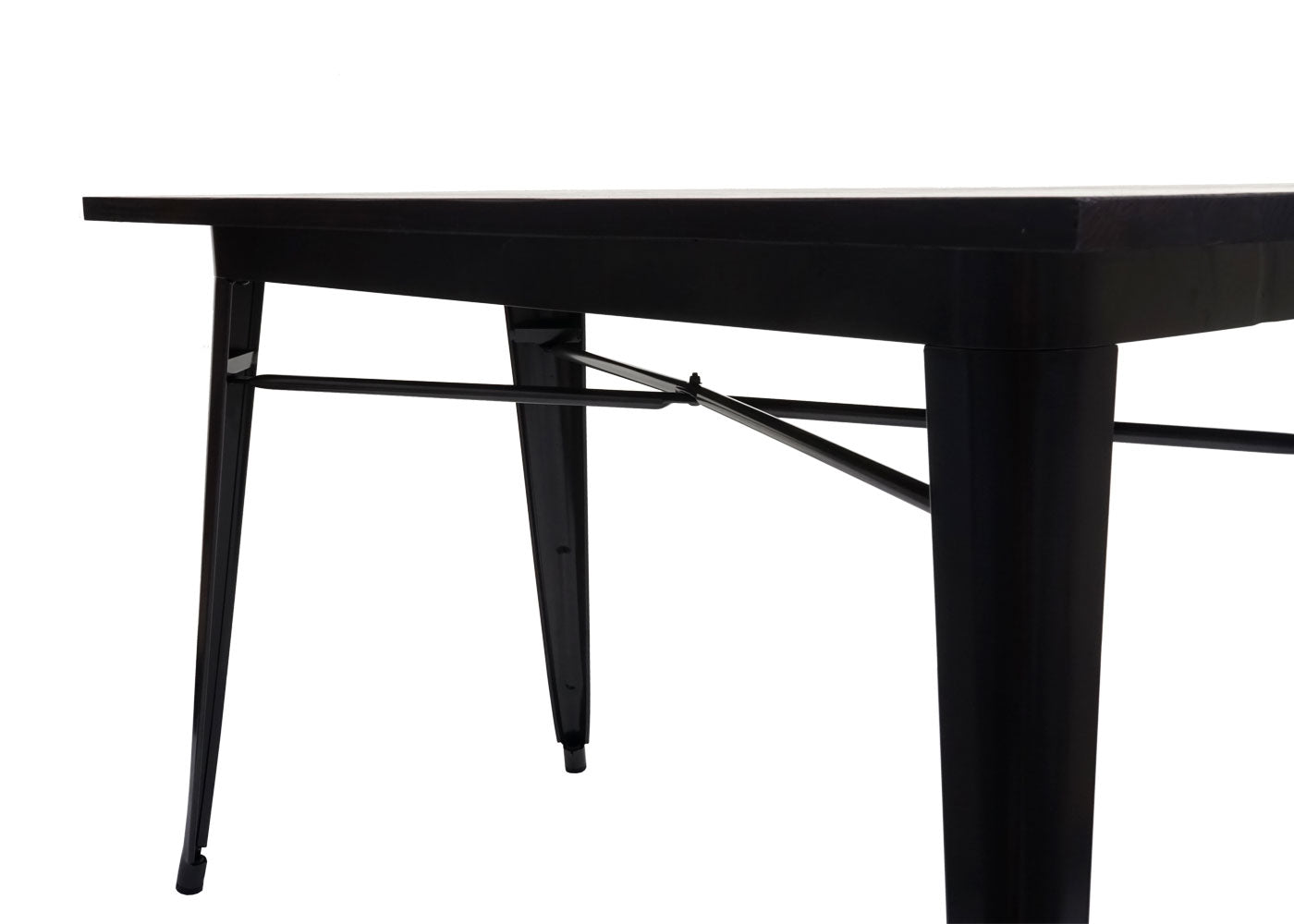 Cosmo Casa - Eettafel - Bistro - Metaal & Iepenhout - Zwartbruin - 120×60 cm