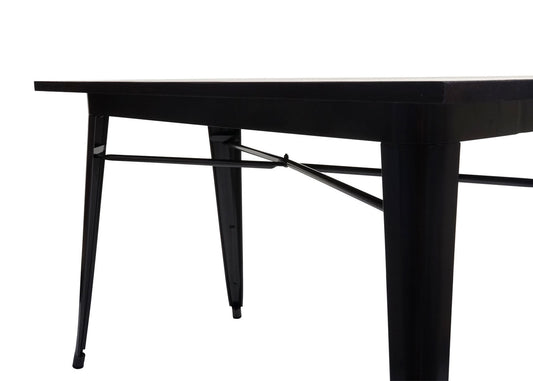 Cosmo Casa - Eettafel - Bistro - Metaal & Iepenhout - Zwartbruin - 120×60 cm