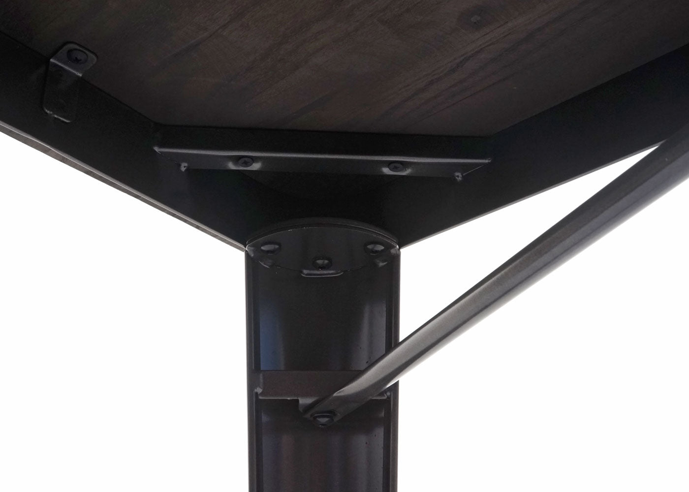 Cosmo Casa - Eettafel - Bistro - Metaal & Iepenhout - Zwartbruin - 120×60 cm