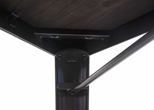 Cosmo Casa - Eettafel - Bistro - Metaal & Iepenhout - Zwartbruin - 120×60 cm