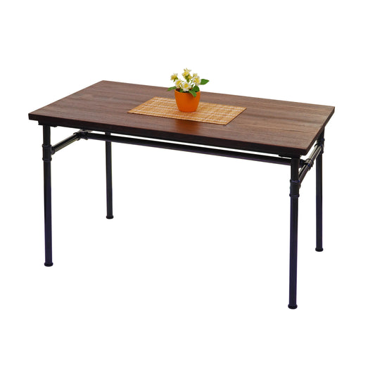 Cosmo Casa - Eettafel - Industrieel - Iepenhout - Zwartbruin - 120×70 cm