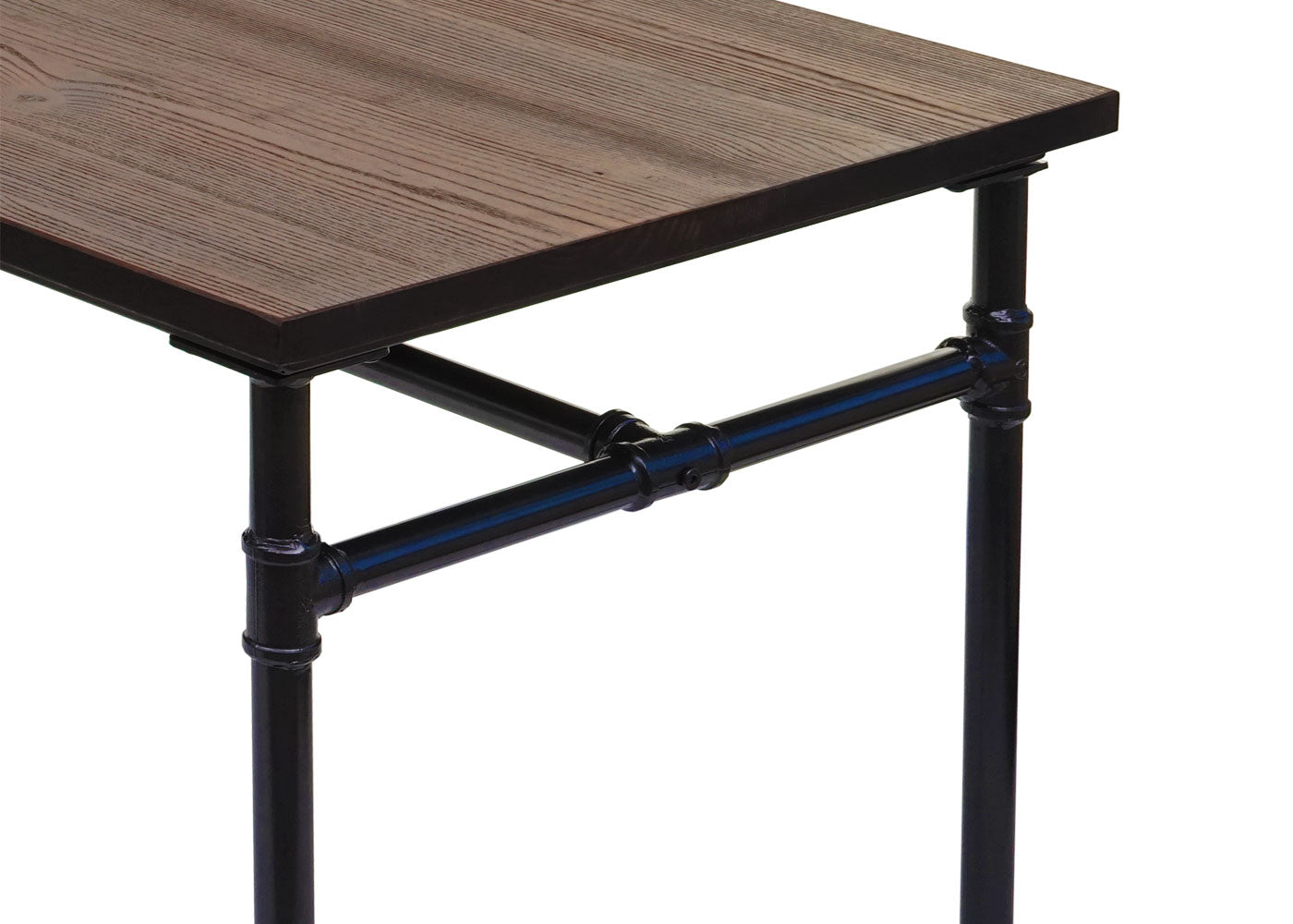 Cosmo Casa - Eettafel - Industrieel - Iepenhout - Zwartbruin - 120×70 cm