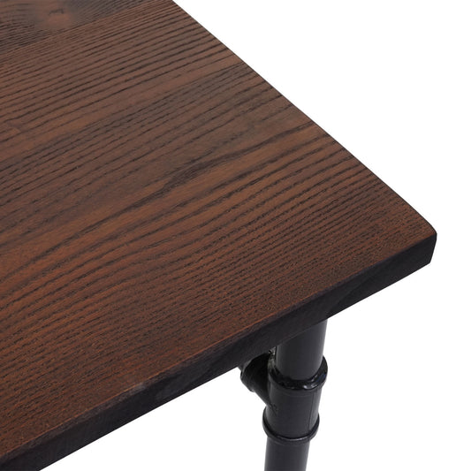 Cosmo Casa - Eettafel - Industrieel - Iepenhout - Zwartbruin - 120×70 cm