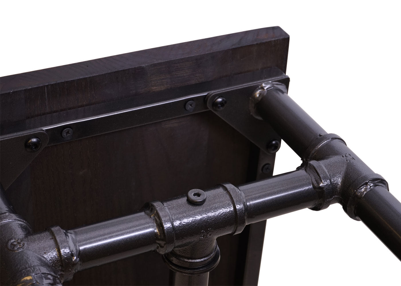 Cosmo Casa - Eetkamerbankkruk - Industrieel design - Iepenhout - Zwartbruin - 120×35 cm