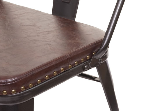 Cosmo Casa - 3-zitsbank - Chesterfield - Kunstleer - Zwartbruin