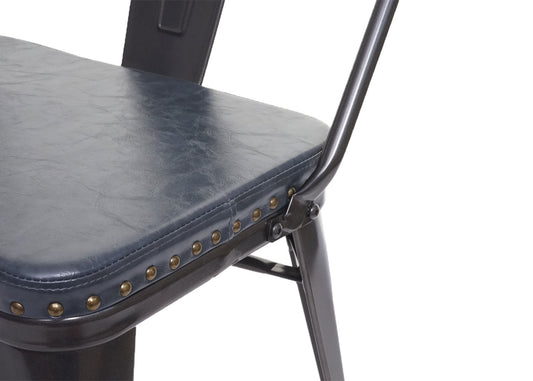 Cosmo Casa - 3-zitsbank - Chesterfield - Kunstleer - Zwartgrijs