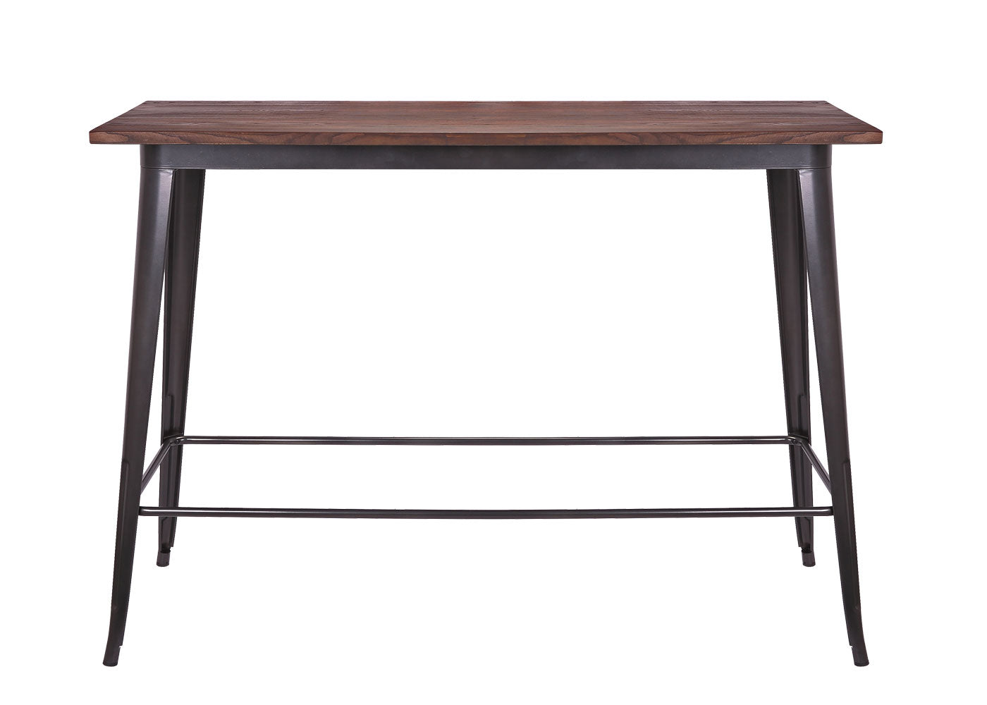 Cosmo Casa - Bartafel - Industrieel - Iepenhout - Vintage zwartbruin - 106×147×60 cm