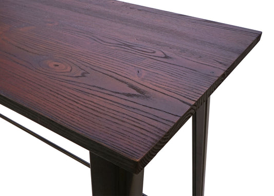 Cosmo Casa - Bartafel - Industrieel - Iepenhout - Vintage zwartbruin - 106×147×60 cm