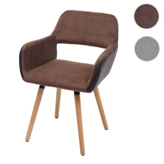 Cosmo Casa - Eetkamerstoel - Retro design jaren 50 - Imitatieleer-stof - Lichtbruin