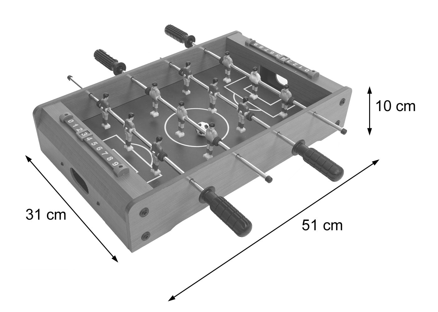 Cosmo Casa - Mini Voetbaltafel - Inclusief accessoires - Hout - Naturel - 51×31×10 cm