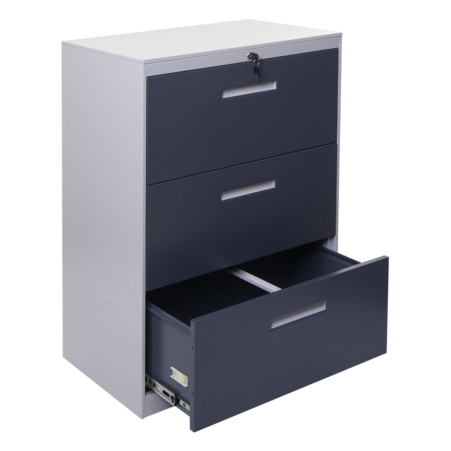 Cosmo Casa - Hangmapkast - Afsluitbaar - Staal - Grijs-donkergrijs - 103×76×46 cm