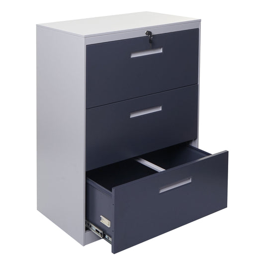 Cosmo Casa - Hangmapkast - Afsluitbaar - Staal - Grijs-donkergrijs - 103×76×46 cm