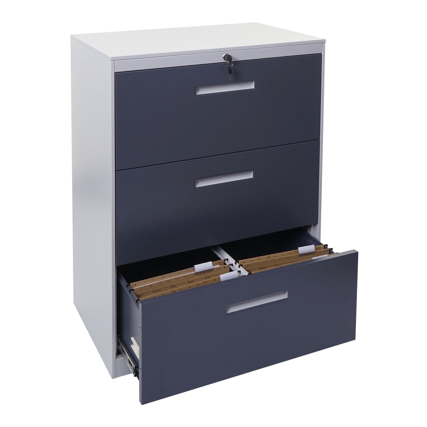 Cosmo Casa - Hangmapkast - Afsluitbaar - Staal - Grijs-donkergrijs - 103×76×46 cm