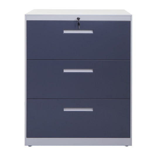 Cosmo Casa - Hangmapkast - Afsluitbaar - Staal - Grijs-donkergrijs - 103×76×46 cm