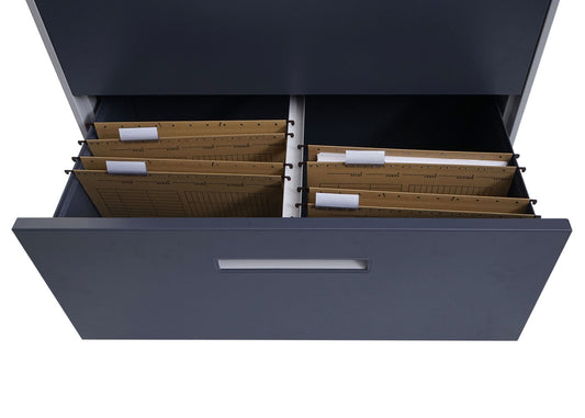 Cosmo Casa - Hangmapkast - Afsluitbaar - Staal - Grijs-donkergrijs - 103×76×46 cm