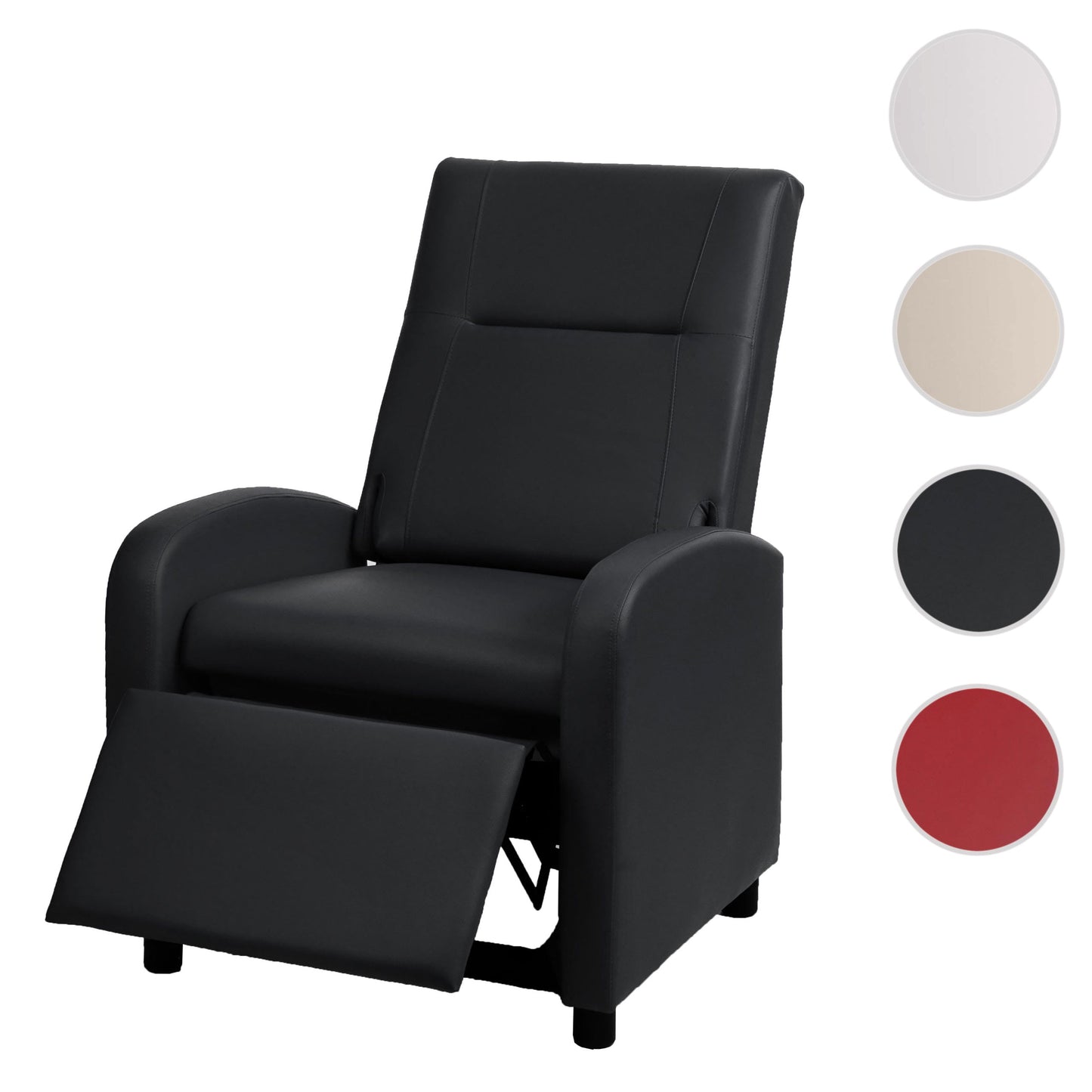 Cosmo Casa - TV-fauteuil - Opvouwbaar - Kunstleer - Zwart - 99×70×75 cm