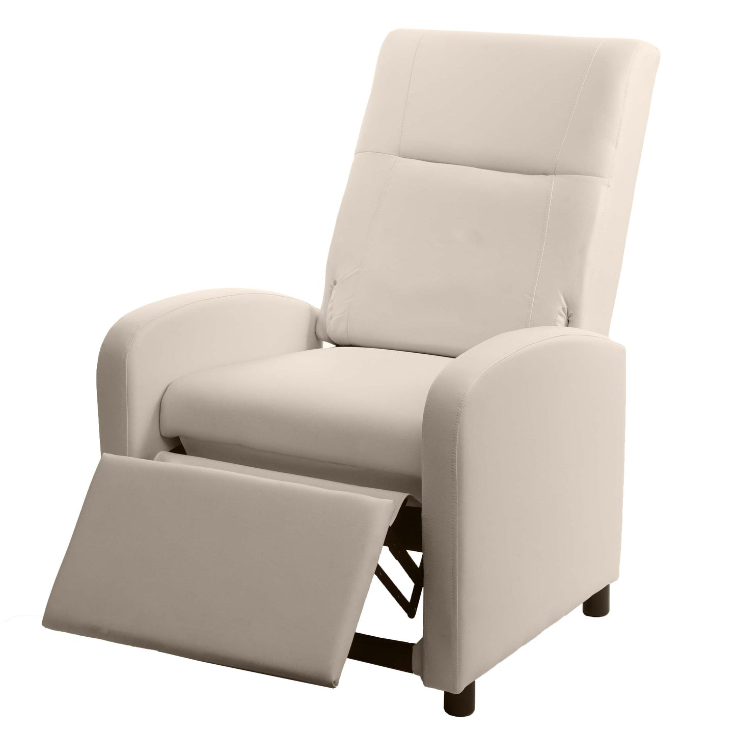 Cosmo Casa - TV-fauteuil - Opvouwbaar - Kunstleer - Crème - 99×70×75 cm