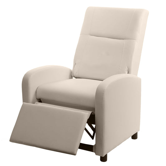 Cosmo Casa - TV-fauteuil - Opvouwbaar - Kunstleer - Crème - 99×70×75 cm