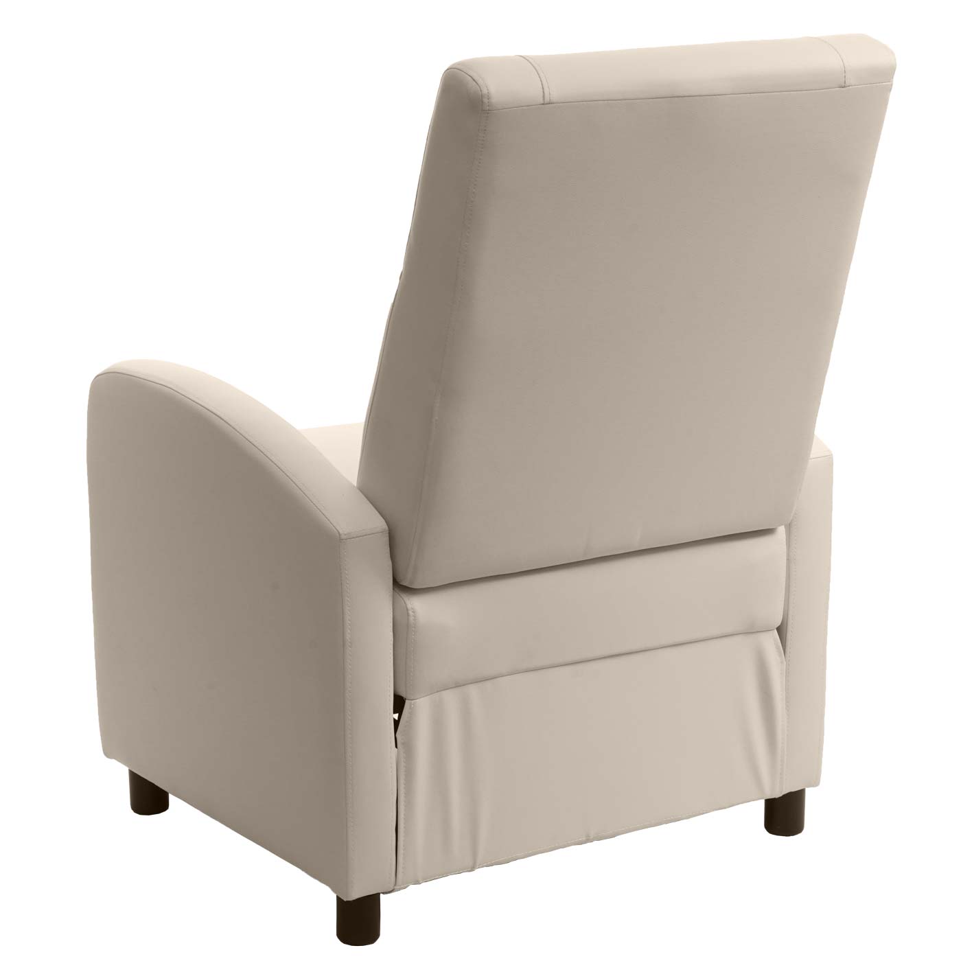 Cosmo Casa - TV-fauteuil - Opvouwbaar - Kunstleer - Crème - 99×70×75 cm