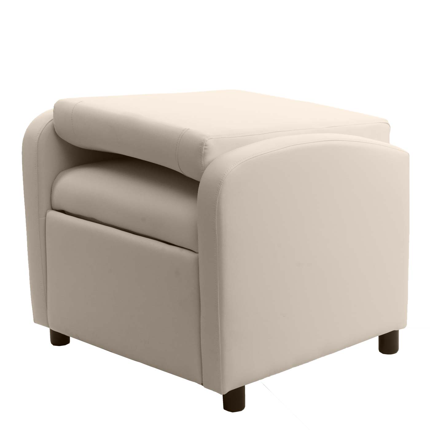 Cosmo Casa - TV-fauteuil - Opvouwbaar - Kunstleer - Crème - 99×70×75 cm