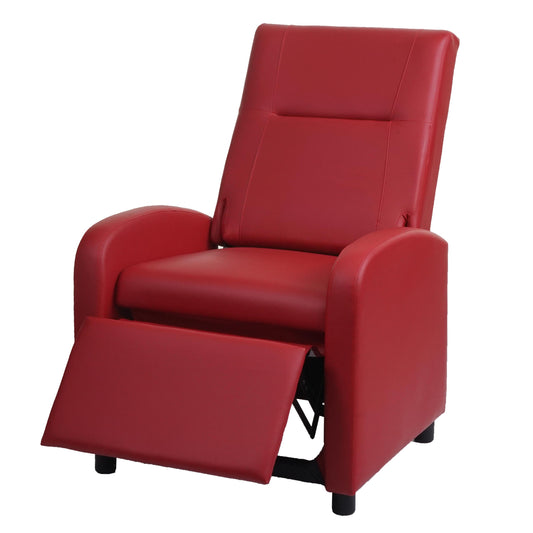 Cosmo Casa - TV-fauteuil - Opvouwbaar - Kunstleer - Rood - 99×70×75 cm