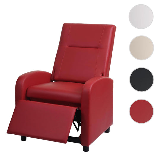 Cosmo Casa - TV-fauteuil - Opvouwbaar - Kunstleer - Rood - 99×70×75 cm