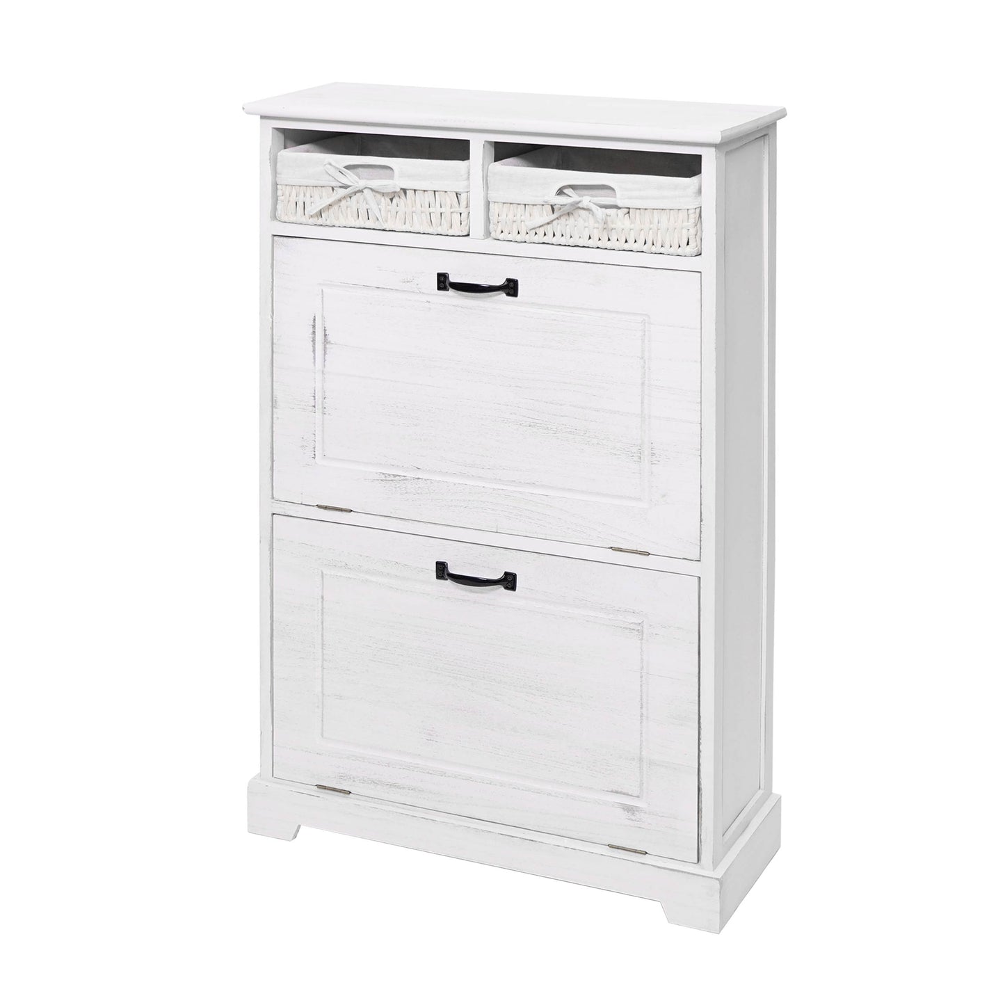 Cosmo Casa - Schoenenrek - Opberger met Lade - Massief Hout - Wit